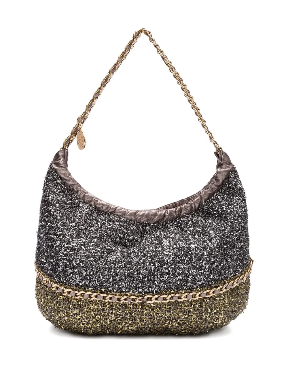 Isla Chain Embellished Textured Shoulder Bag — Same as shown — Size One Size — Side View