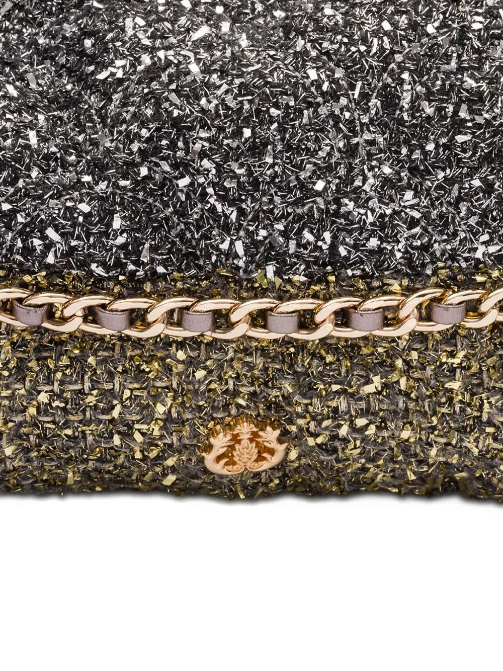 Isla Chain Embellished Textured Shoulder Bag — Same as shown — Size One Size — Detail View