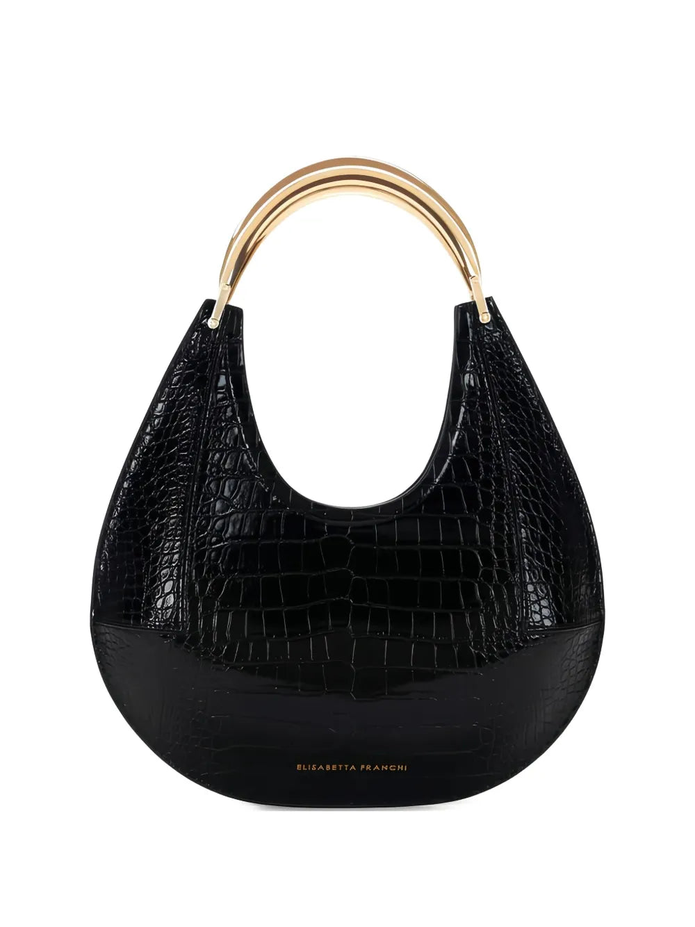 Elisabetta Franchi Medium Crocodile Embossed Shoulder Bag — Same as shown — Size One Size — Front View