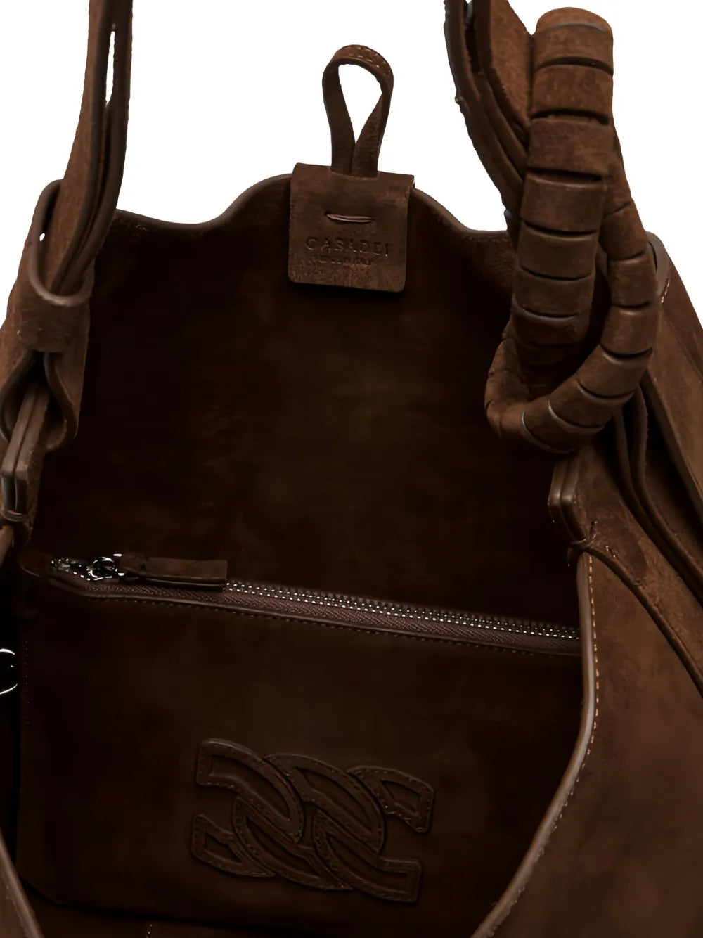 Casadei Knotted Suede Shoulder Bag — Same as shown — Size One Size — Top View