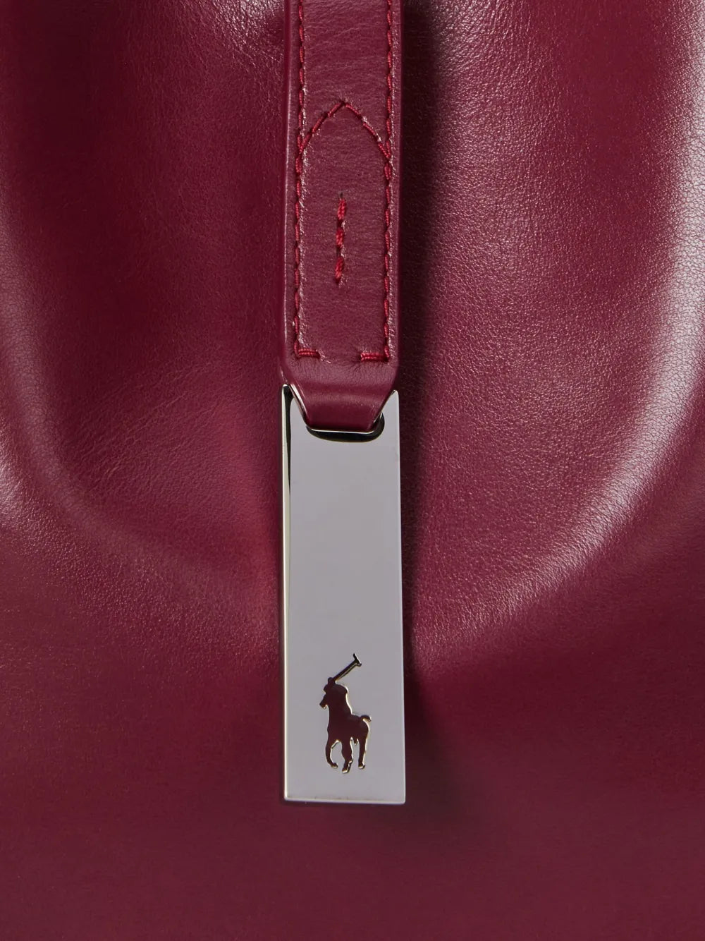 Polo Ralph Lauren Polo Id Curved Handle Leather Bag — Same as shown — Size One Size — Detail View