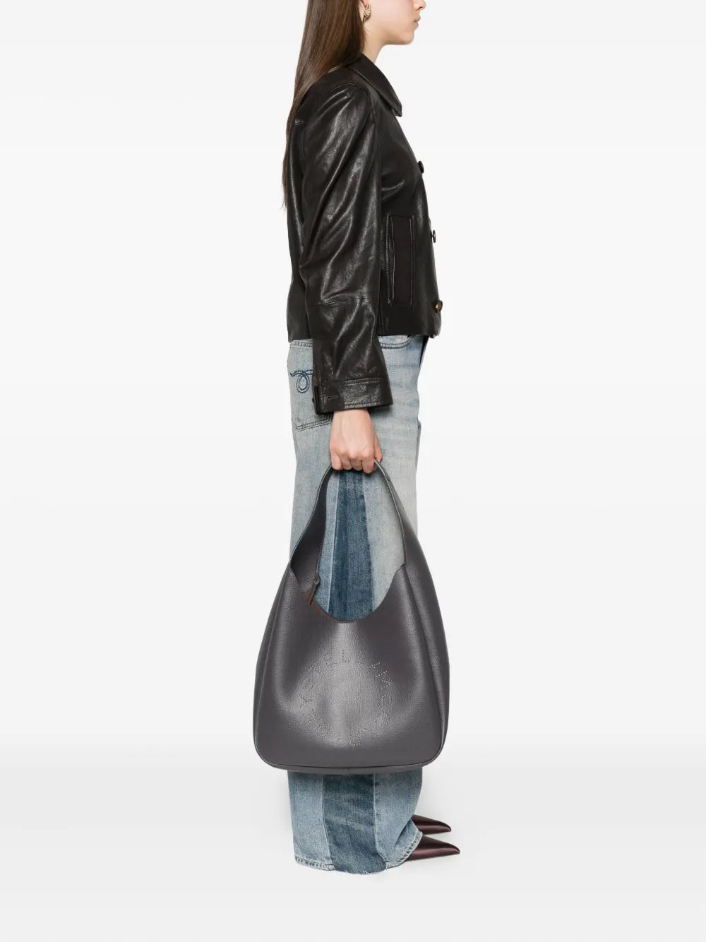Stella Mccartney Logo Slouchy Hobo Shoulder Bag — Same as shown — Size One Size — Side View