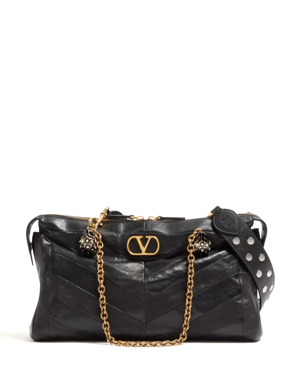 Valentino Garavani Panthea Chevron Pattern Shoulder Bag — Same as shown — Size One Size — Front View