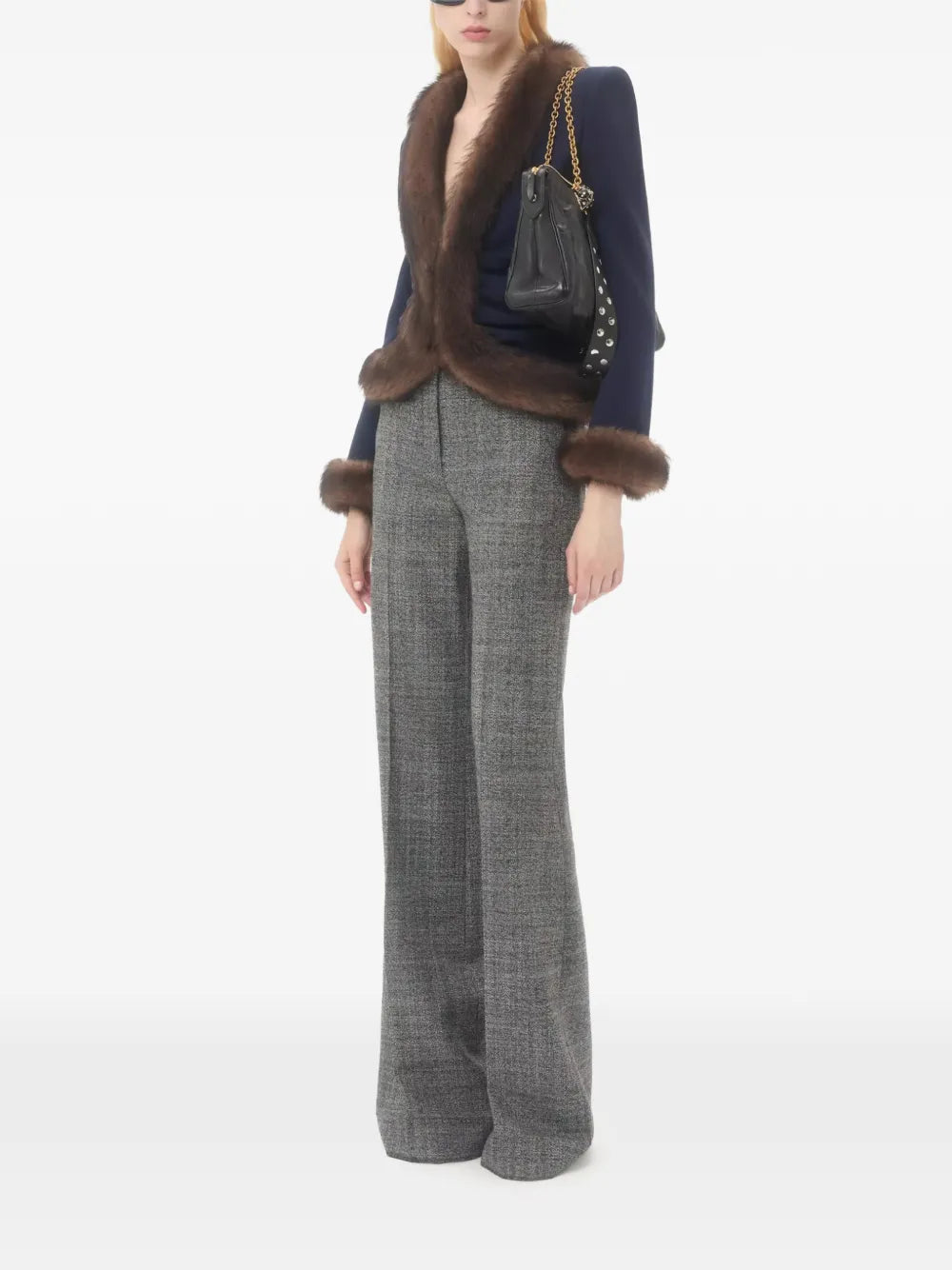 Valentino Garavani Panthea Chevron Pattern Shoulder Bag — Same as shown — Size One Size — Side View