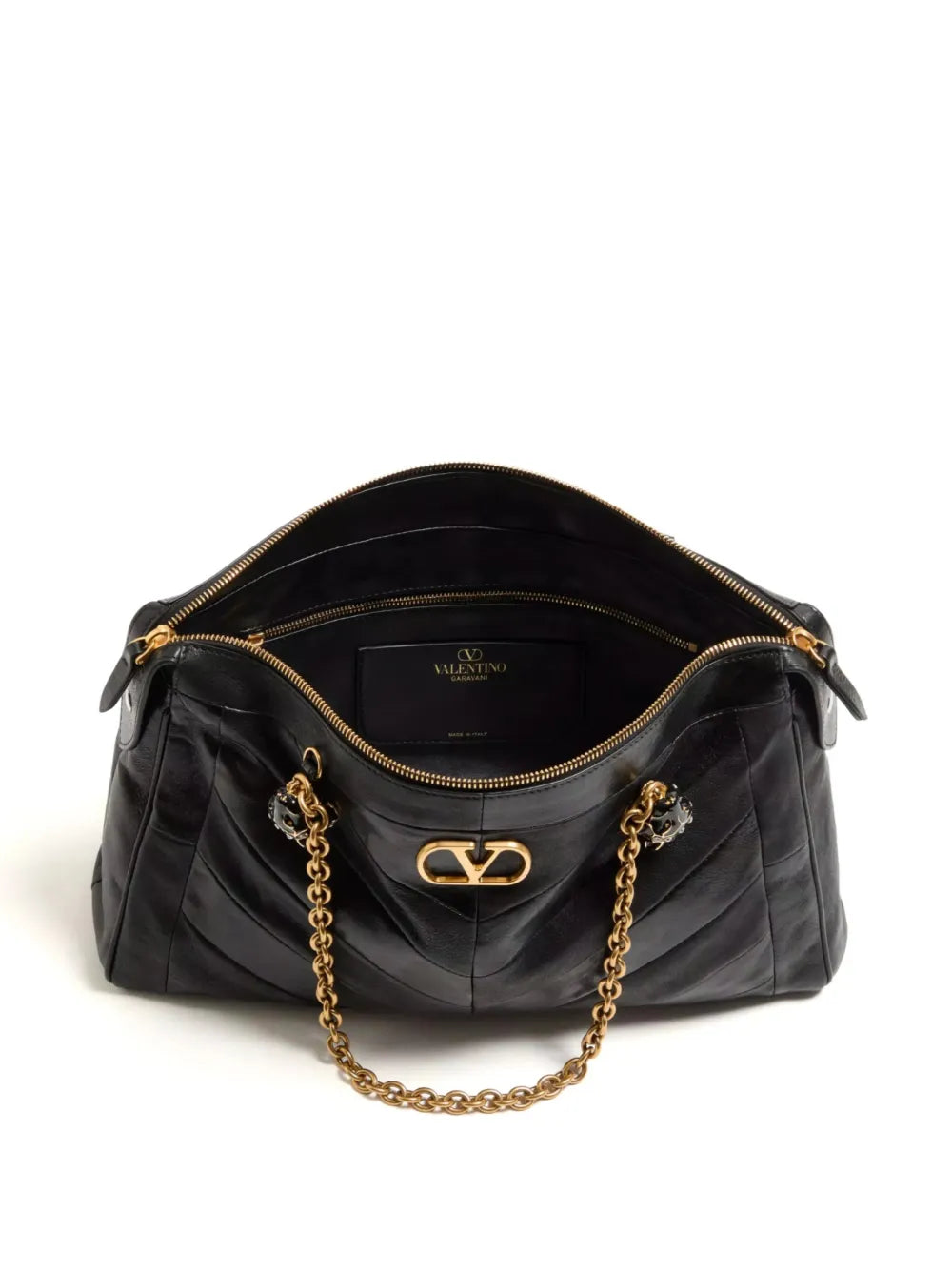 Valentino Garavani Panthea Chevron Pattern Shoulder Bag — Same as shown — Size One Size — Detail View
