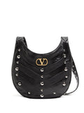 Valentino Garavani Small Hoboho Chevron Quilted Studded Shoulder Bag — Same as shown — Size One Size — Front View
