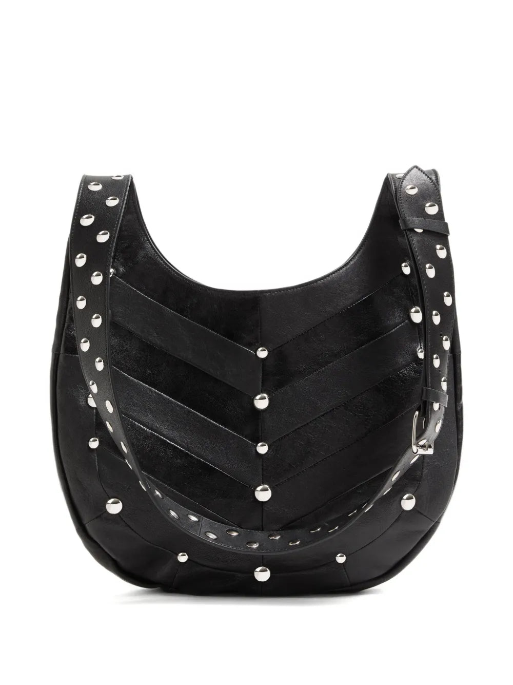 Valentino Garavani Chevron Pattern Stud Embellished Shoulder Bag — Same as shown — Size One Size — Side View