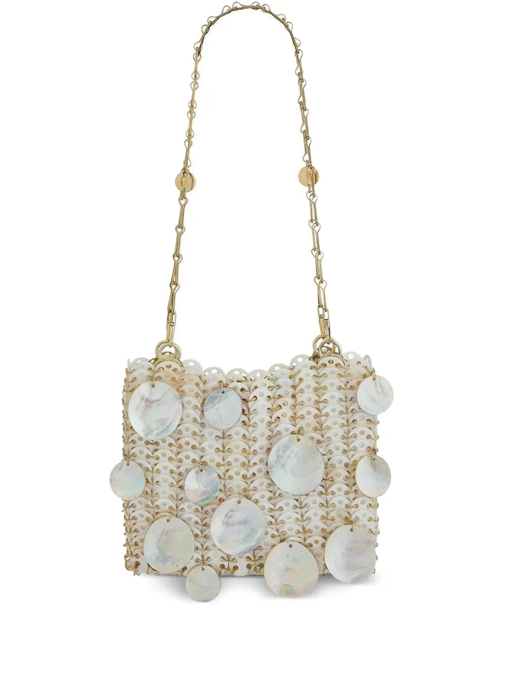 Rabanne 1969 Shell Embellished Chain Mini Bag — Same as shown — Size One Size — Front View