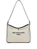 Balenciaga Biarri Logo Plaque Canvas Shoulder Bag — Same as shown — Size One Size — Front View