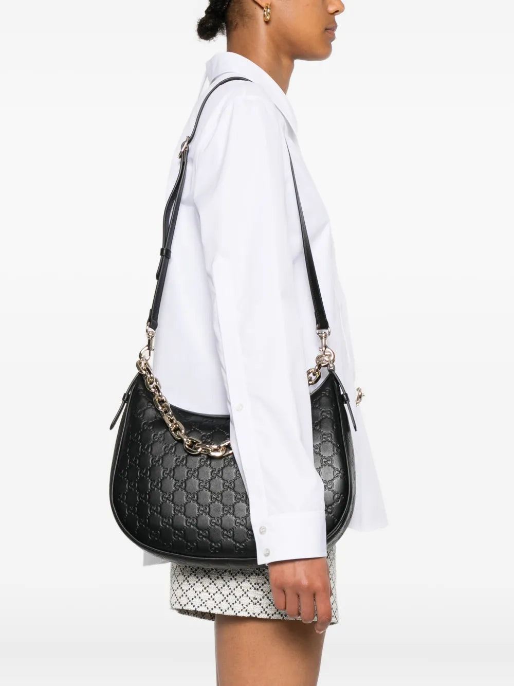 Gucci Gg Pattern Chain Strap Bag — Same as shown — Size One Size — Side View