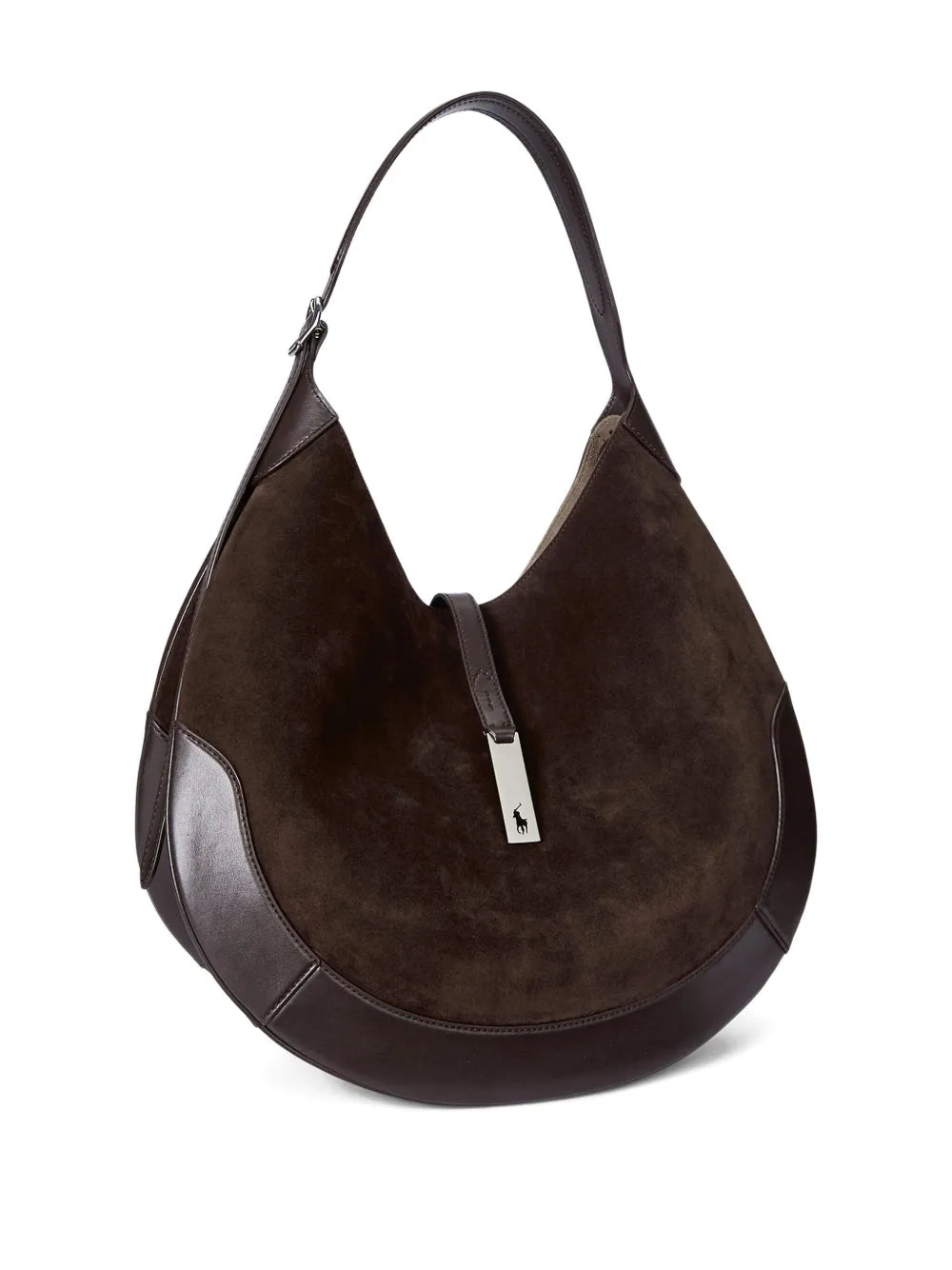 Polo Ralph Lauren Large Polo Id Suede Shoulder Bag — Same as shown — Size One Size — Back View