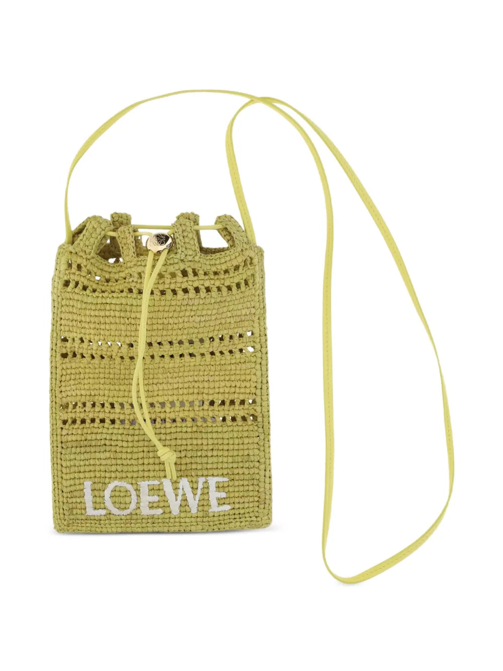 Loewe Raffia Drawstring Shoulder Bag — Same as shown — Size One Size — Front View
