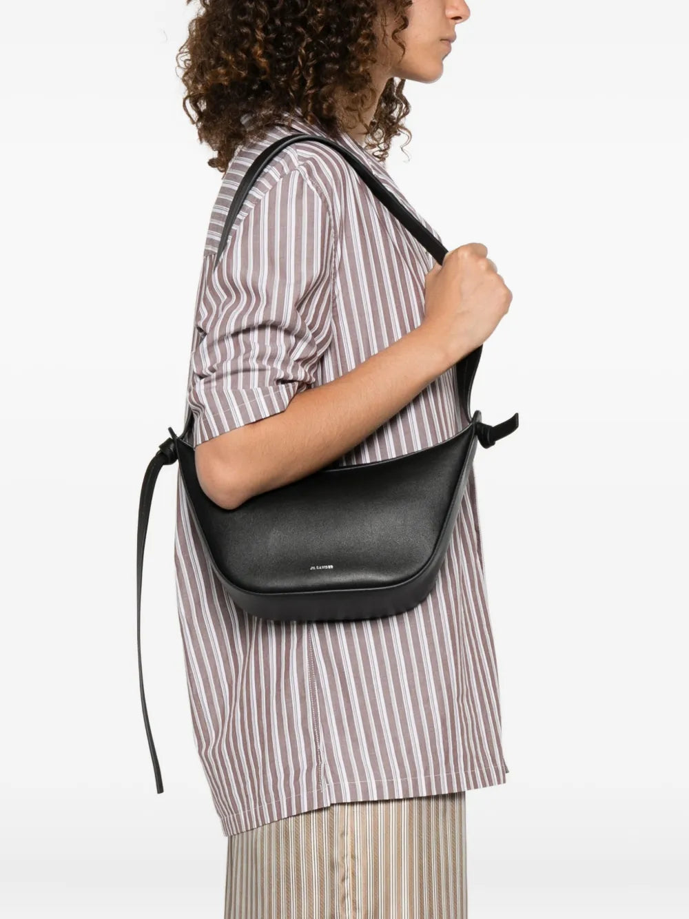 Jil Sander Curved Knotted Shoulder Bag — Same as shown — Size One Size — Side View
