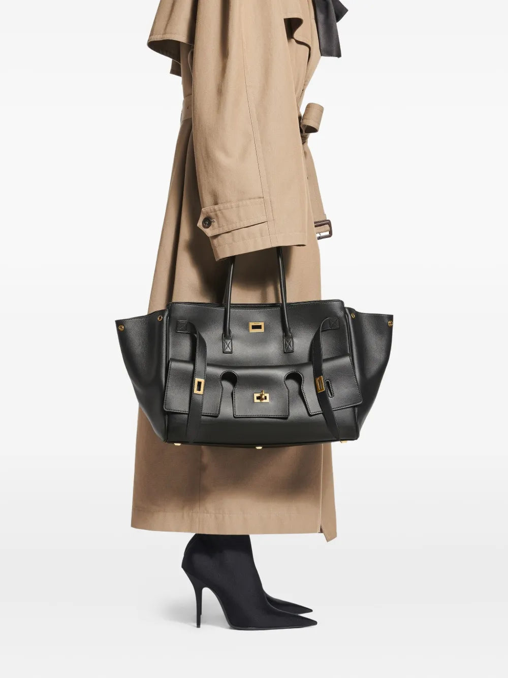 Balenciaga Medium Bel Air Leather Shoulder Bag — Same as shown — Size One Size — Side View
