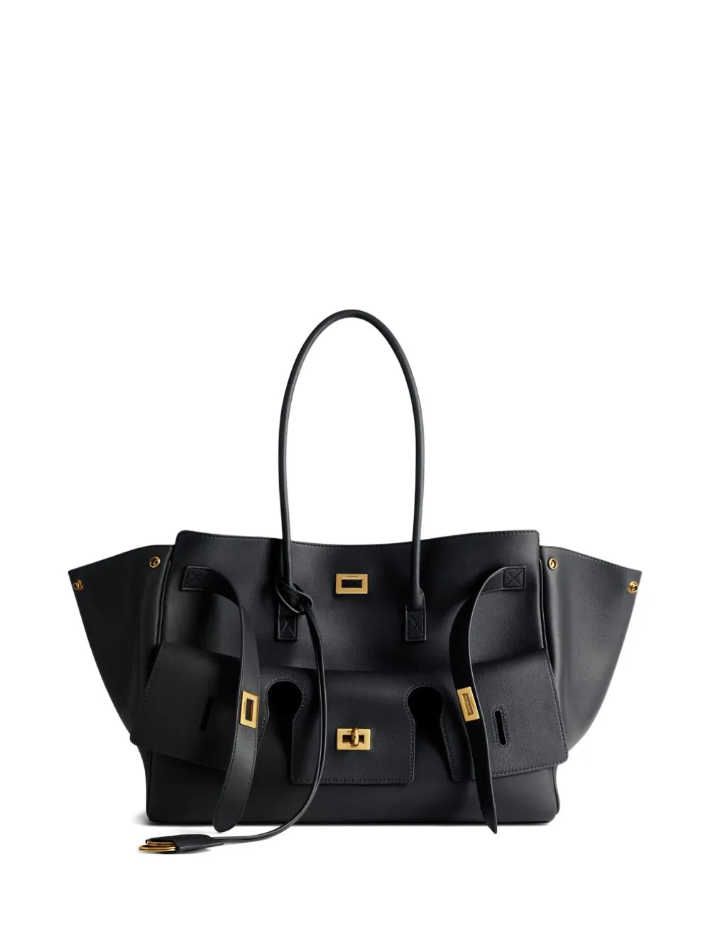 Balenciaga Medium Bel Air Leather Shoulder Bag — Same as shown — Size One Size — Front View