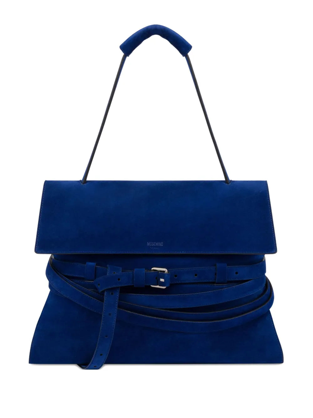 Moschino Belted Leather Shoulder Bag — Same as shown — Size One Size — Front View