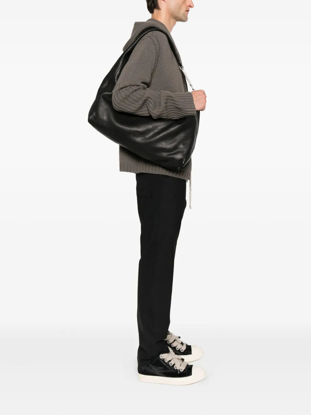Rick Owens Gemini Zip Fastening Leather Shoulder Bag — Same as shown — Size One Size — Side View