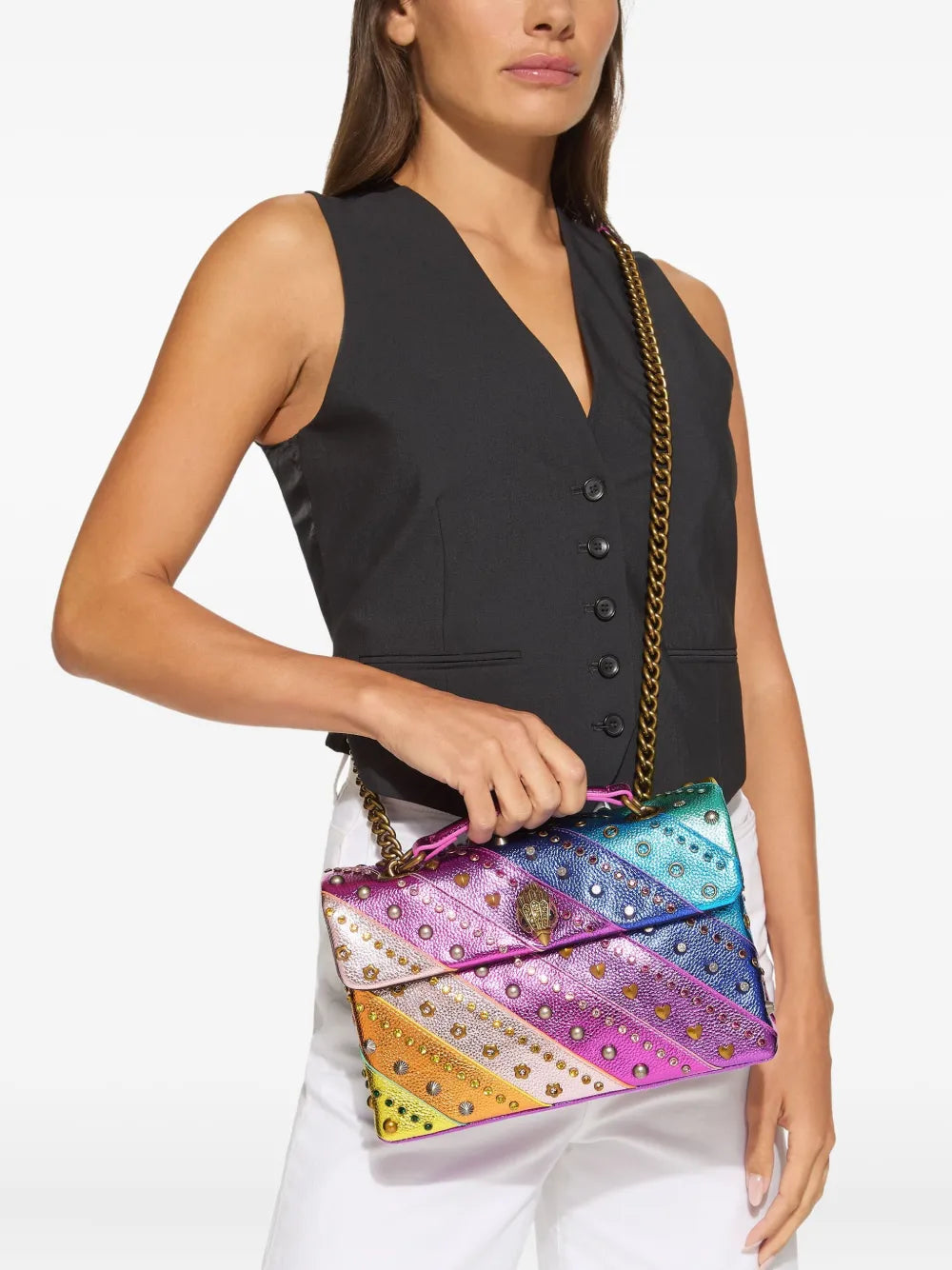 Kurt Geiger London Large Kensington Studded Shoulder Bag — Same as shown — Size One Size — Back View