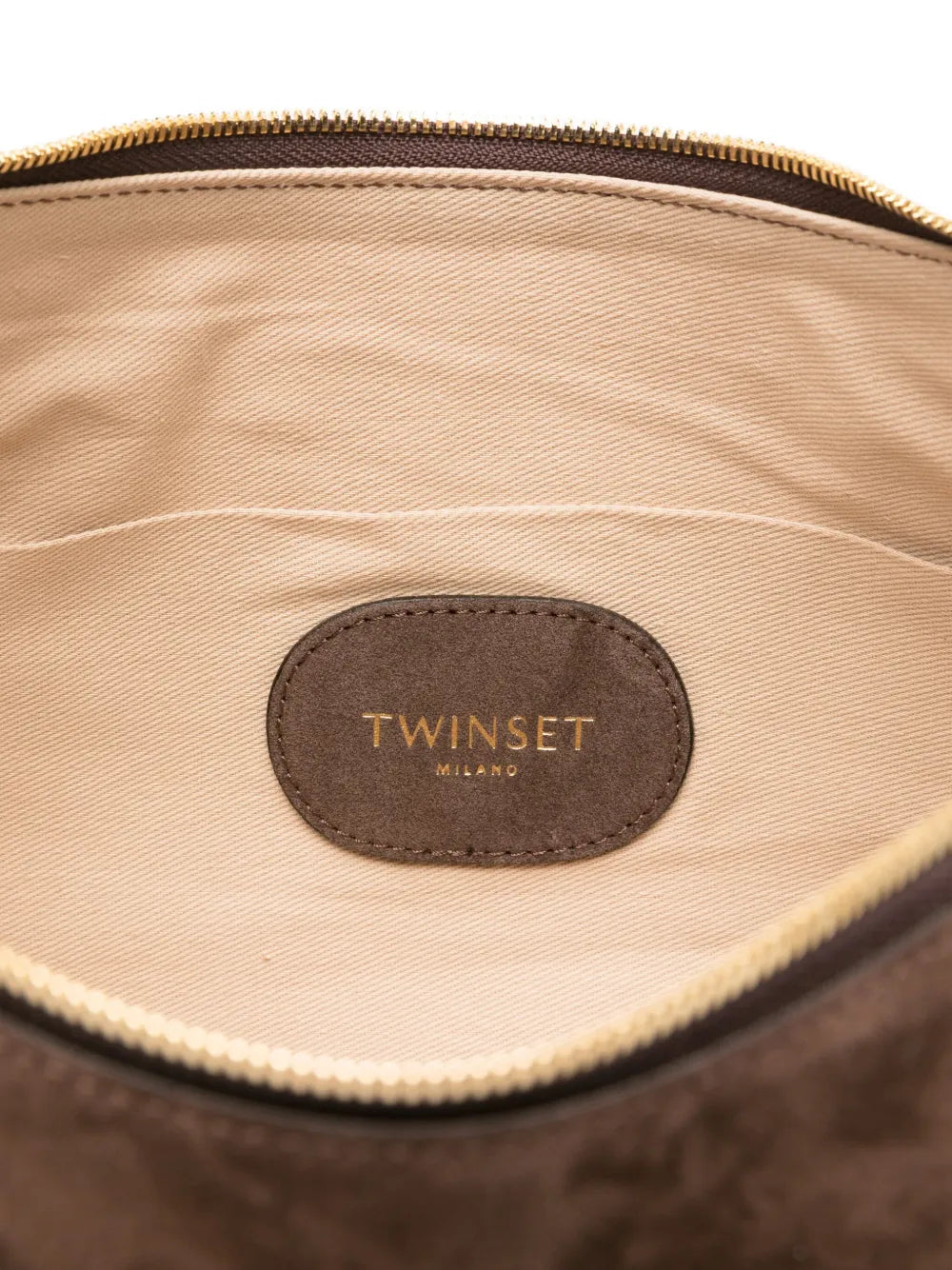 Twinset Liliane Chain Embellished Suede Shoulder Bag — Same as shown — Size One Size — Top View