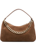 Twinset Liliane Chain Embellished Suede Shoulder Bag — Same as shown — Size One Size — Front View