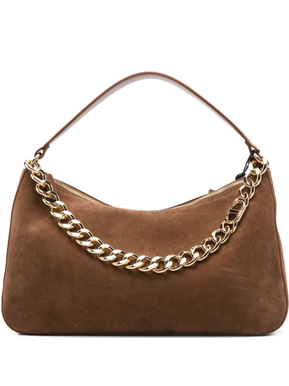 Twinset Liliane Chain Embellished Suede Shoulder Bag — Same as shown — Size One Size — Front View