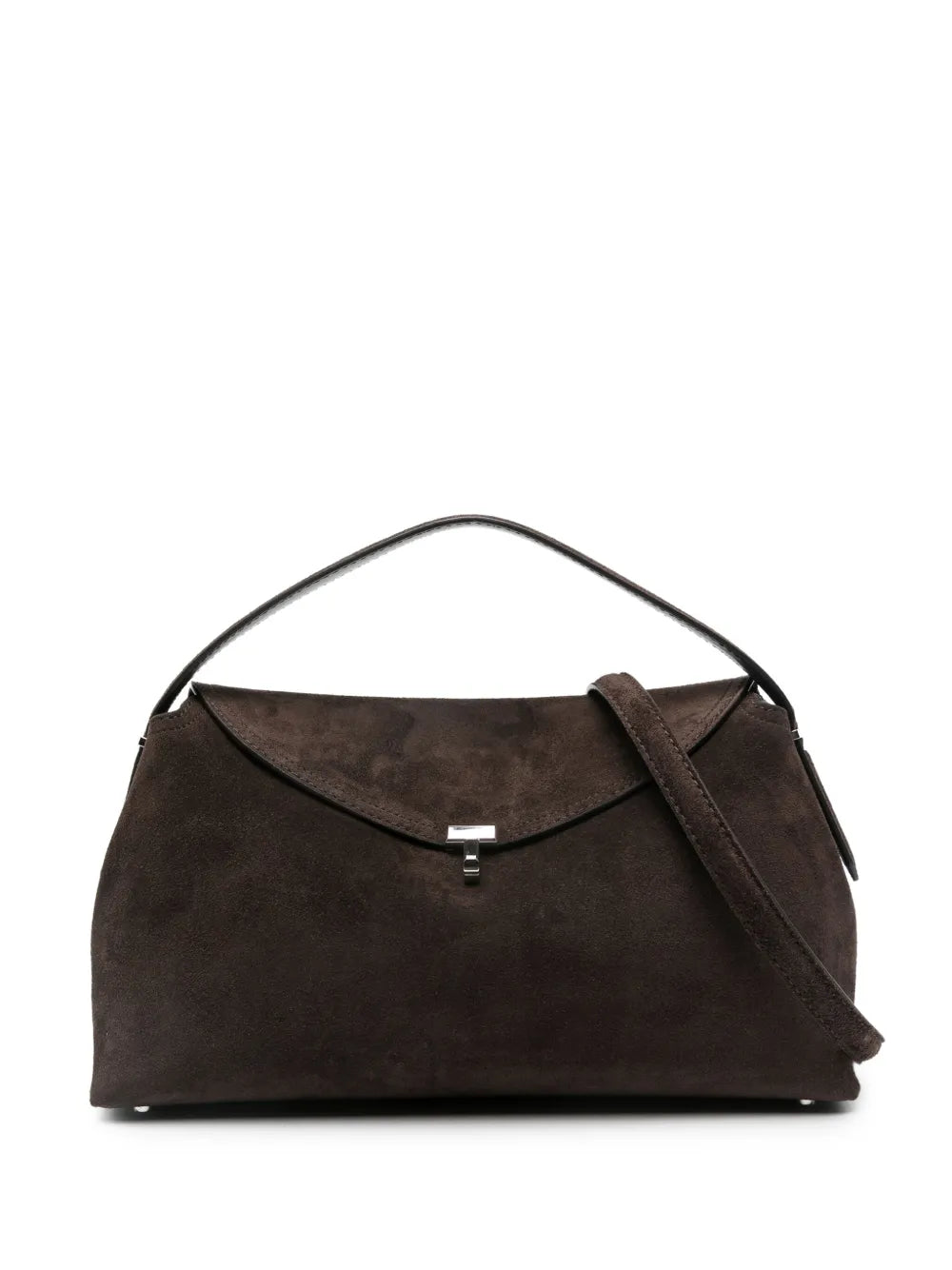 Toteme T Lock Suede Top Handle Shoulder Bag — Same as shown — Size One Size — Front View