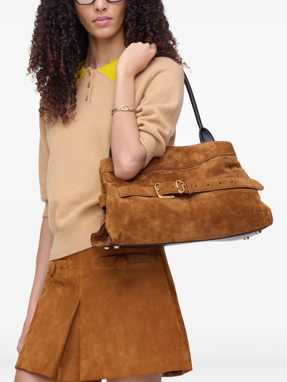 Marc Jacobs Large Dakota Belt Buckle Suede Shoulder Bag — Same as shown — Size One Size — Side View