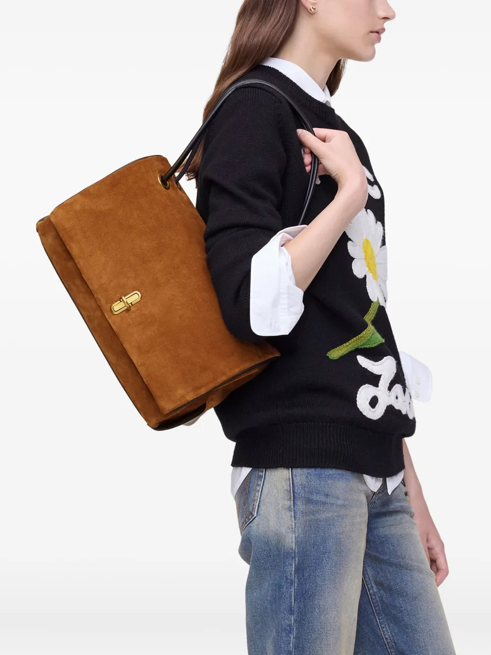 Marc Jacobs Medium Suede Shoulder Bag — Same as shown — Size One Size — Side View