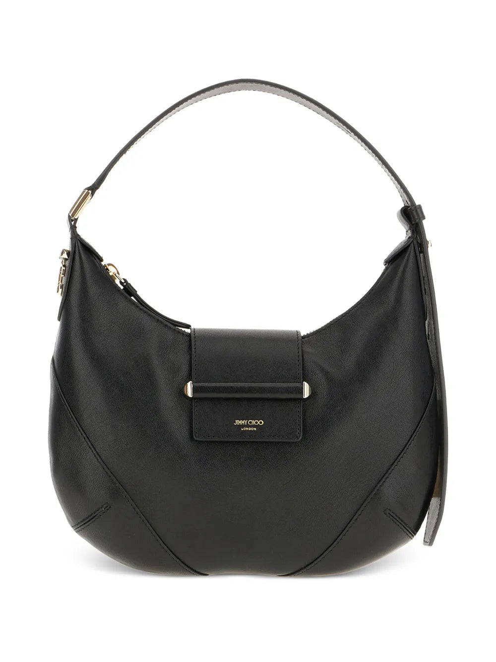 Jimmy Choo Crescent Leather Shoulder Bag — Same as shown — Size One Size — Front View