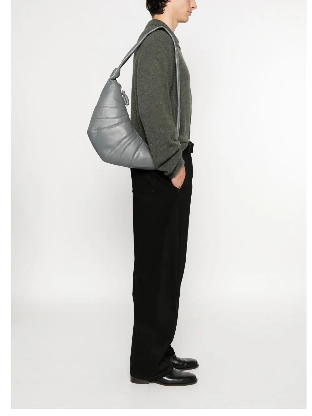 Lemaire Croissant Knot Leather Shoulder Bag — Same as shown — Size One Size — Side View