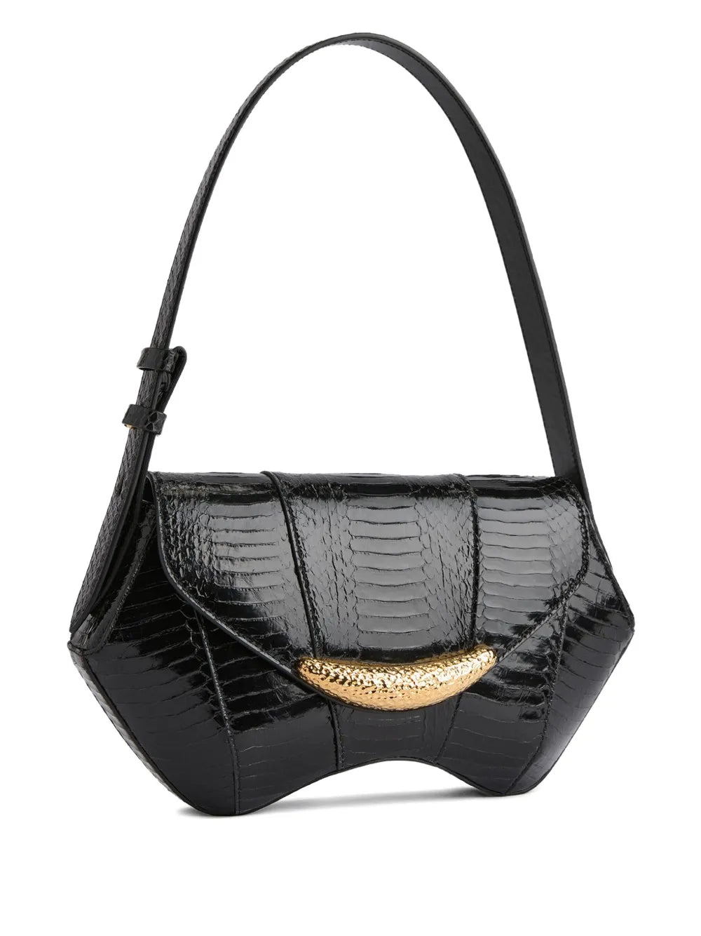 Giuseppe Zanotti Gz Day And Night Snakeskin Curved Shoulder Bag — Same as shown — Size One Size — Front View