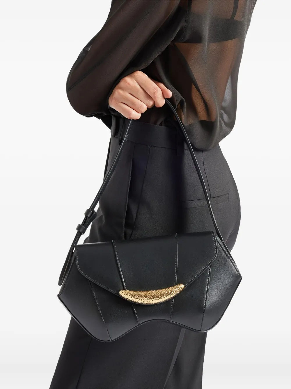Giuseppe Zanotti Curved Shape Shoulder Bag — Same as shown — Size One Size — Side View