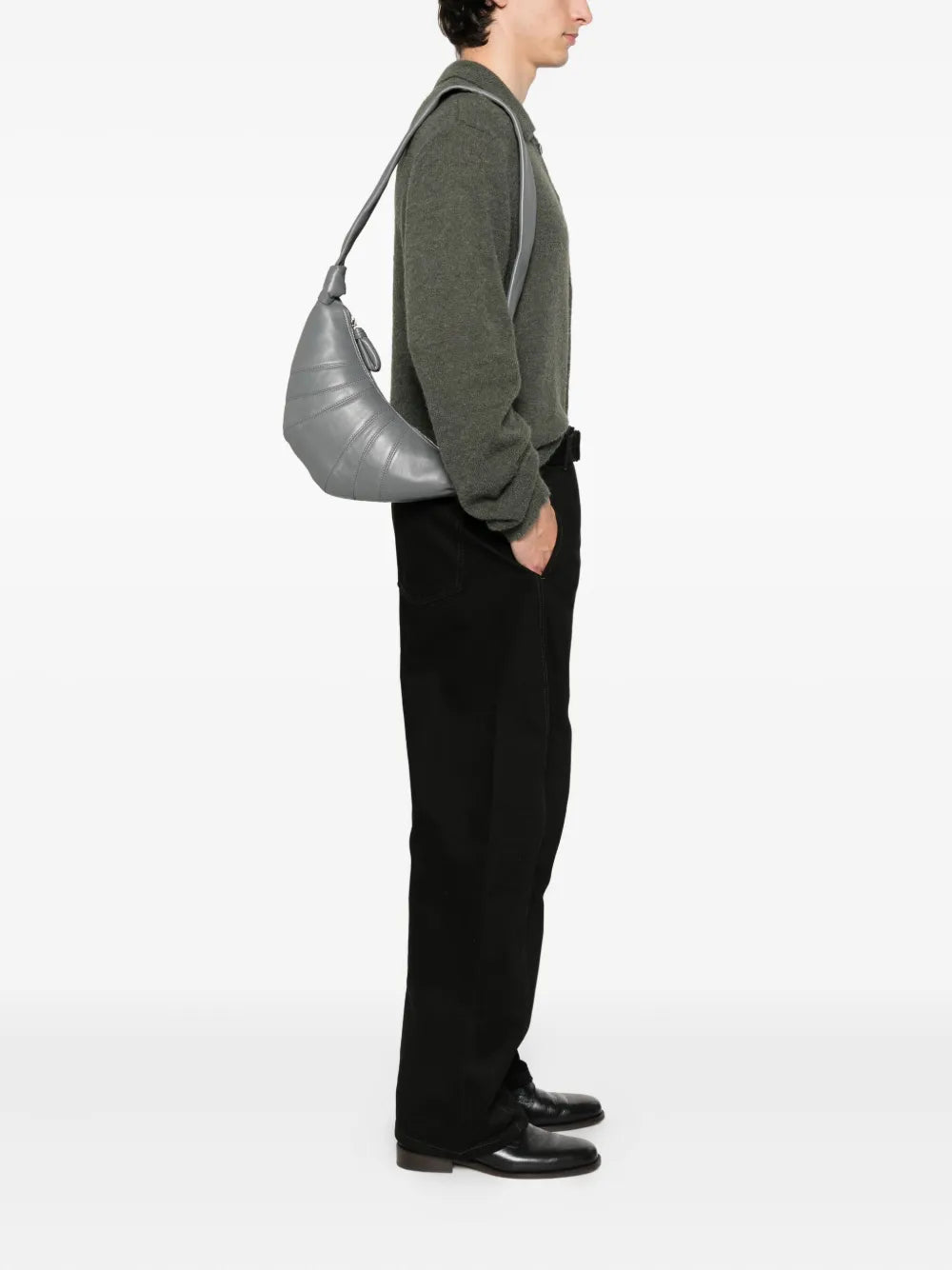 Lemaire Croissant Knotted Lambskin Shoulder Bag — Same as shown — Size One Size — Side View