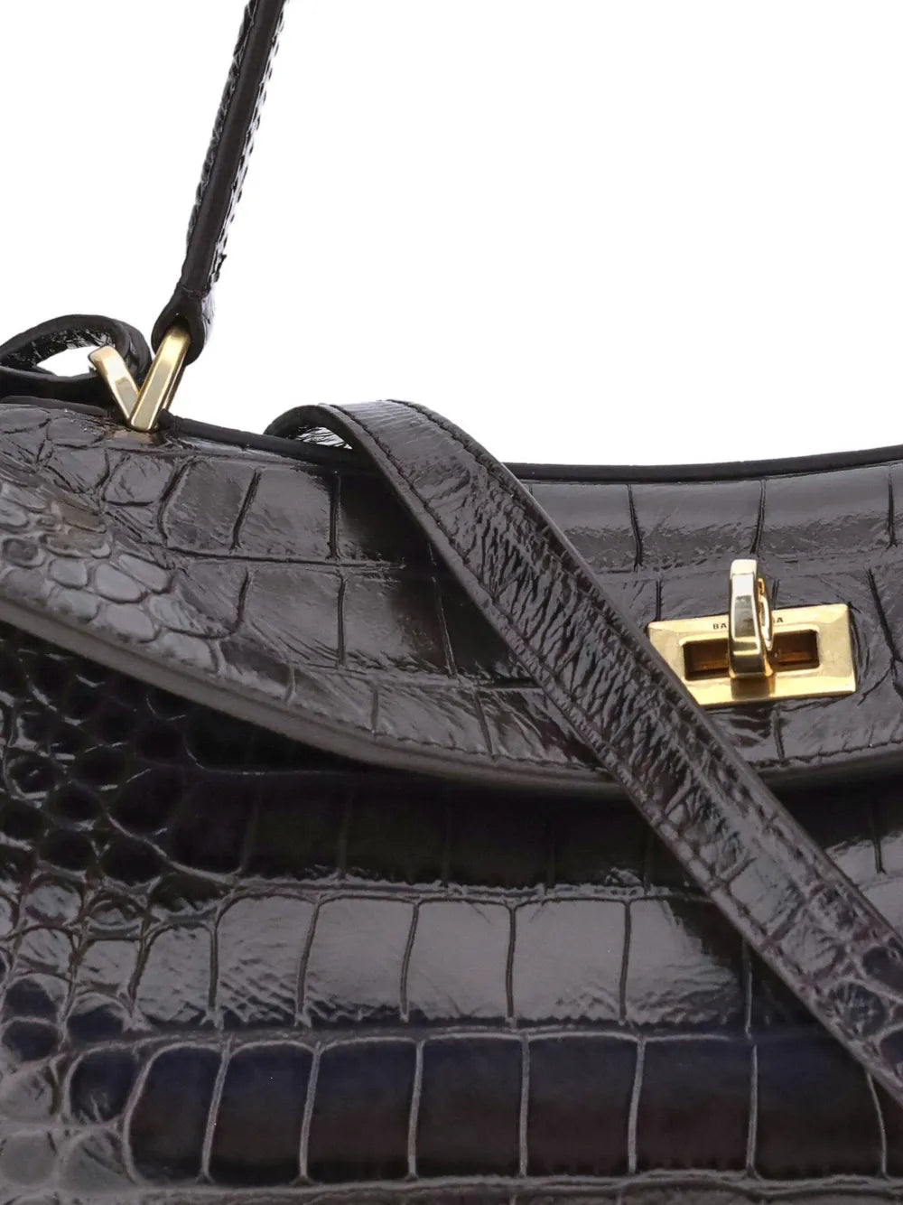 Balenciaga Medium Crocodile Effect Shoulder Bag — Same as shown — Size One Size — Top View