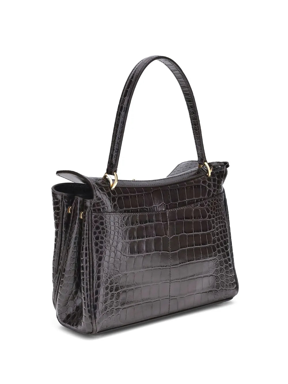 Balenciaga Medium Crocodile Effect Shoulder Bag — Same as shown — Size One Size — Side View