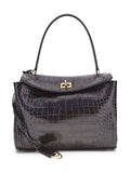 Balenciaga Medium Crocodile Effect Shoulder Bag — Same as shown — Size One Size — Front View