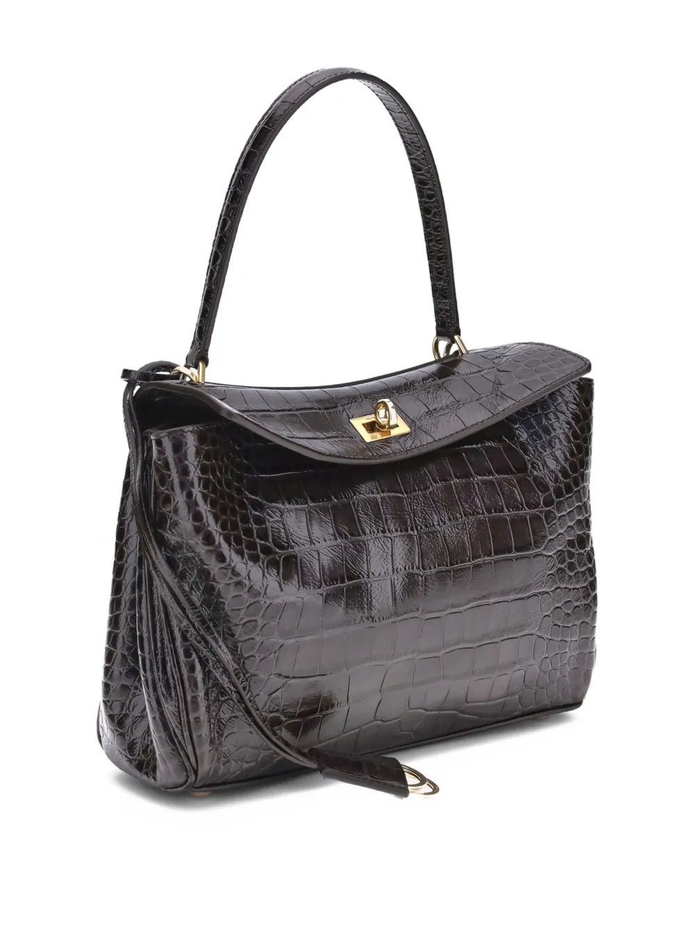 Balenciaga Medium Crocodile Effect Shoulder Bag — Same as shown — Size One Size — Back View