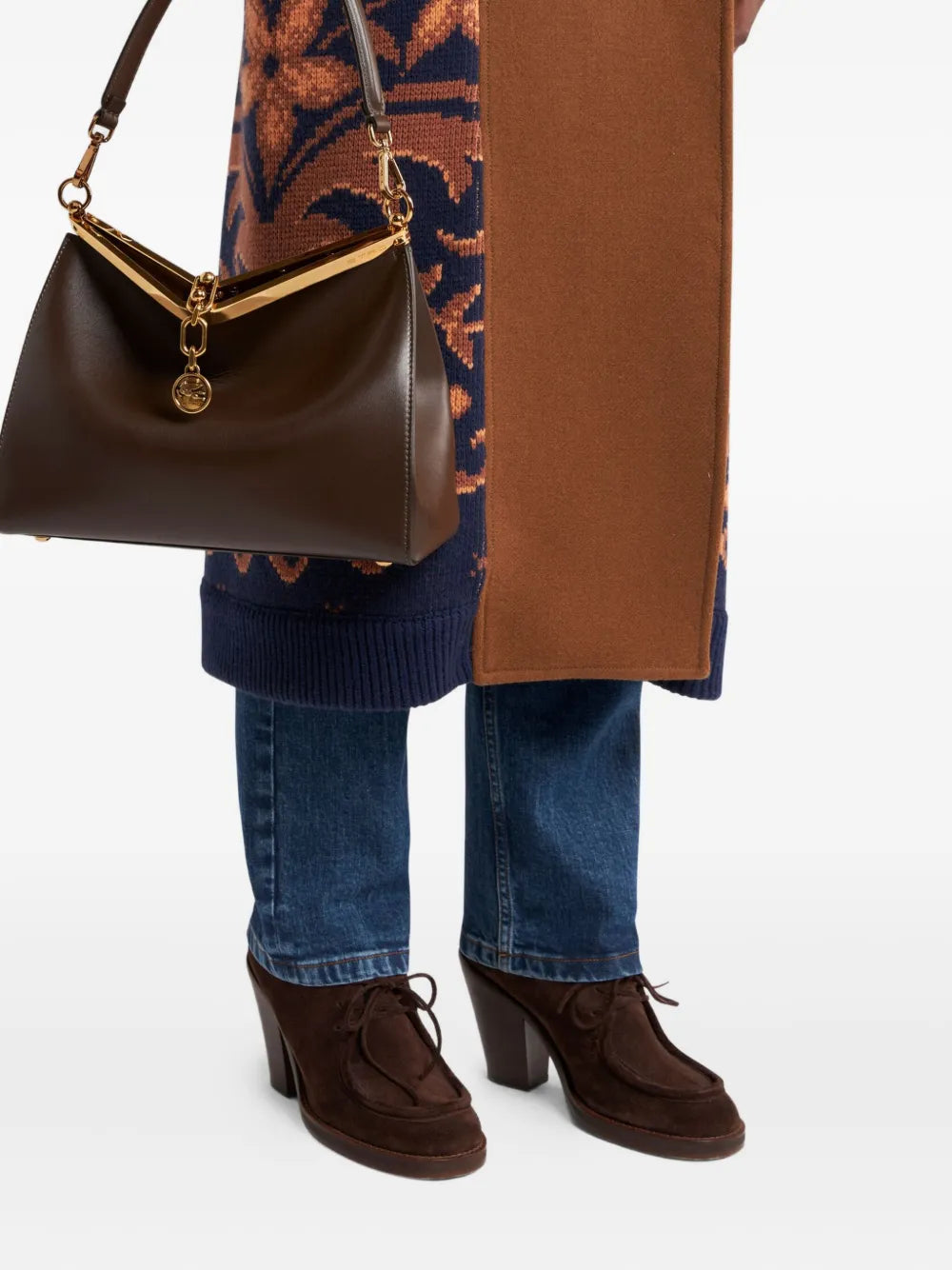 Etro Vela Leather Shoulder Bag — Same as shown — Size One Size — Side View