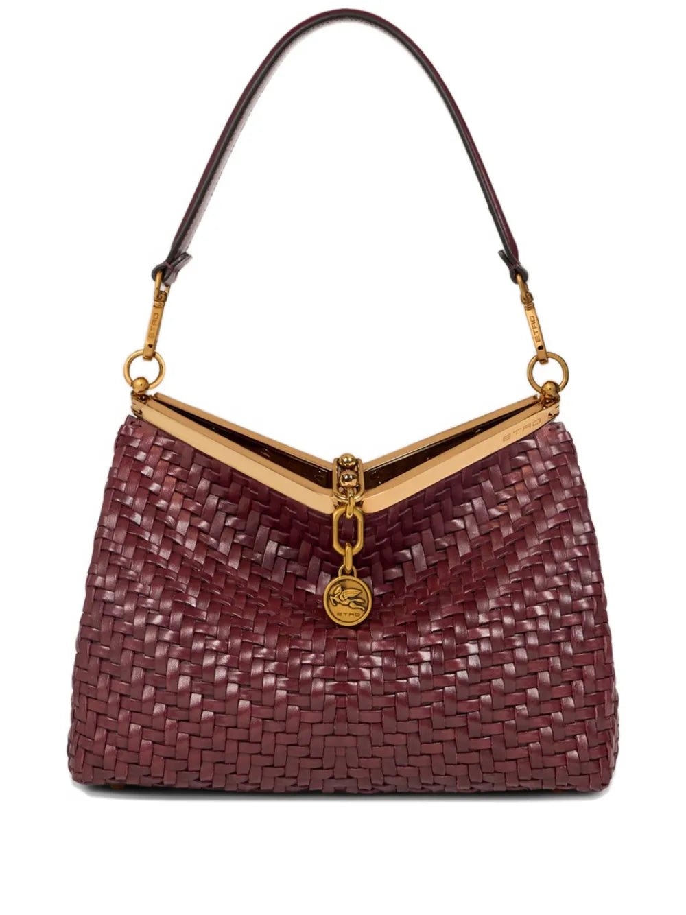 Etro Vela Woven Leather Shoulder Bag — Same as shown — Size One Size — Front View
