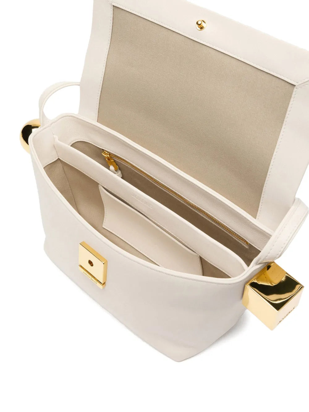 Jacquemus Metallic Clasp Leather Shoulder Bag — Same as shown — Size One Size — Detail View