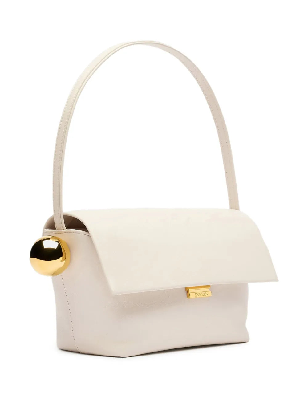 Jacquemus Metallic Clasp Leather Shoulder Bag — Same as shown — Size One Size — Top View