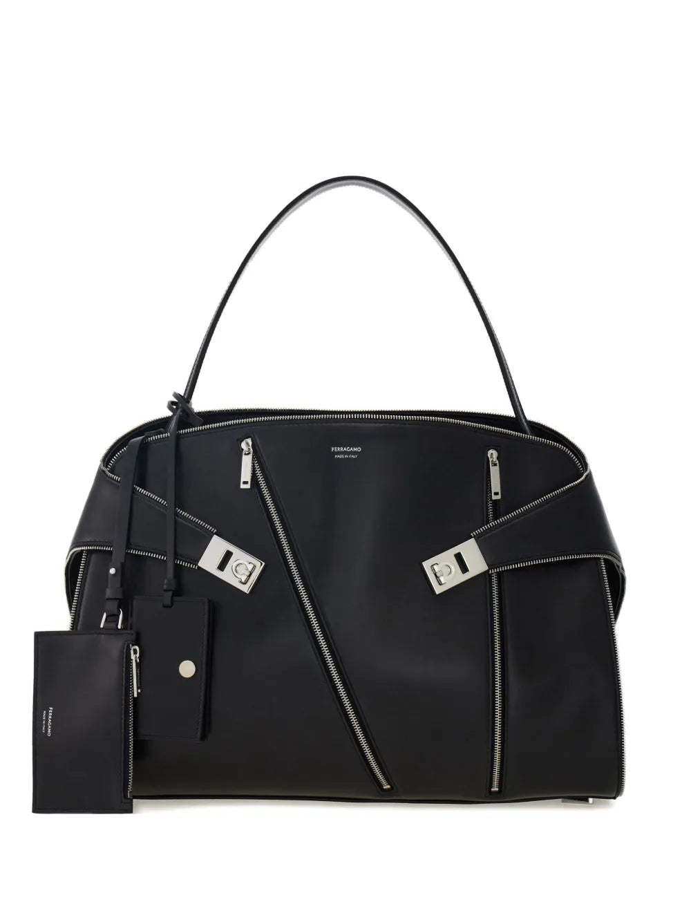 Ferragamo Large Hug Zip Detail Shoulder Bag — Same as shown — Size One Size — Front View