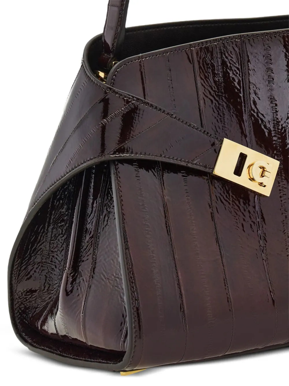 Ferragamo Medium Hug Gancini Buckles Eel Skin Shoulder Bag — Same as shown — Size One Size — Top View