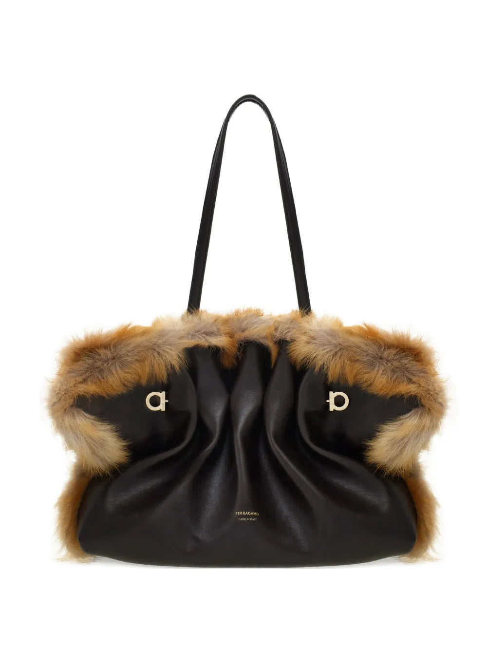 Ferragamo Medium Soft Calfskin Trimmed Shoulder Bag — Same as shown — Size One Size — Front View