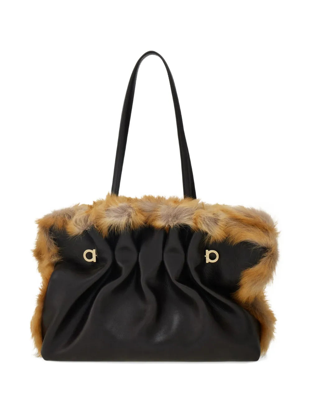 Ferragamo Medium Soft Calfskin Trimmed Shoulder Bag — Same as shown — Size One Size — Side View
