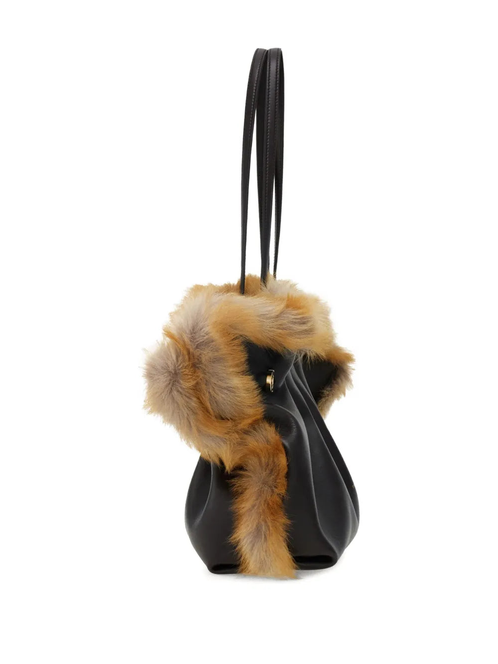 Ferragamo Medium Soft Calfskin Trimmed Shoulder Bag — Same as shown — Size One Size — Back View
