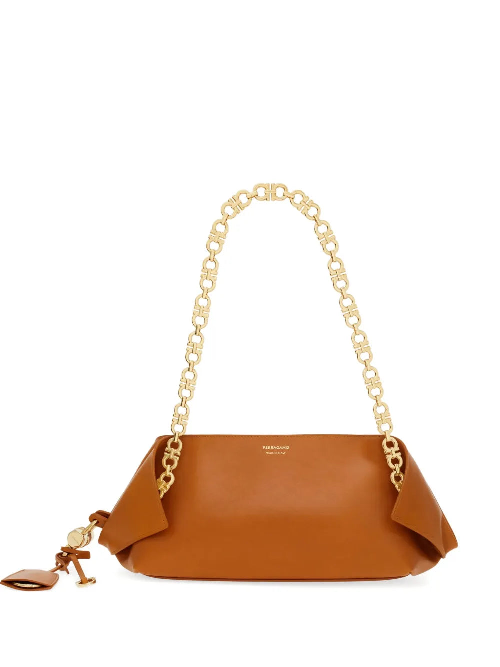 Ferragamo Small Folded Chain Strap Shoulder Bag — Same as shown — Size One Size — Front View