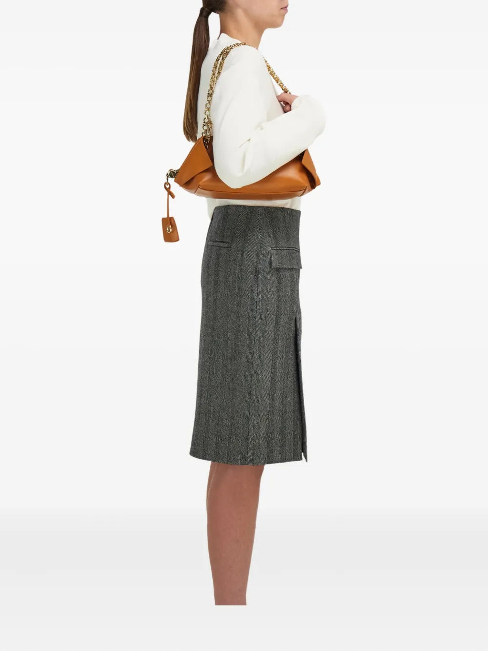 Ferragamo Small Folded Chain Strap Shoulder Bag — Same as shown — Size One Size — Side View