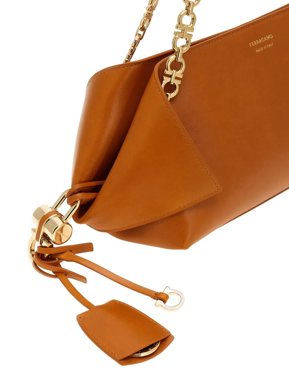 Ferragamo Small Folded Chain Strap Shoulder Bag — Same as shown — Size One Size — Top View