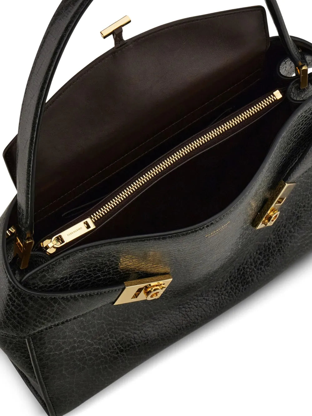 Ferragamo Medium Hug Leather Shoulder Bag — Same as shown — Size One Size — Detail View